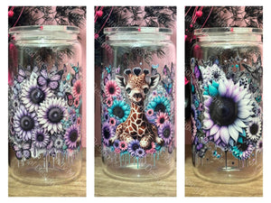 Giraffe Mandala - 16oz Glass Tumbler