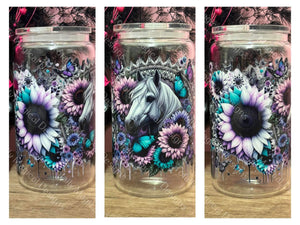 Horse 16oz Glass Tumbler