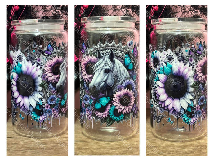 Horse 16oz Glass Tumbler