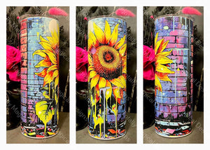 Sunflower graffiti 20oz Tumbler