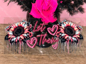 Let them - Pink- 16oz Glass Tumbler