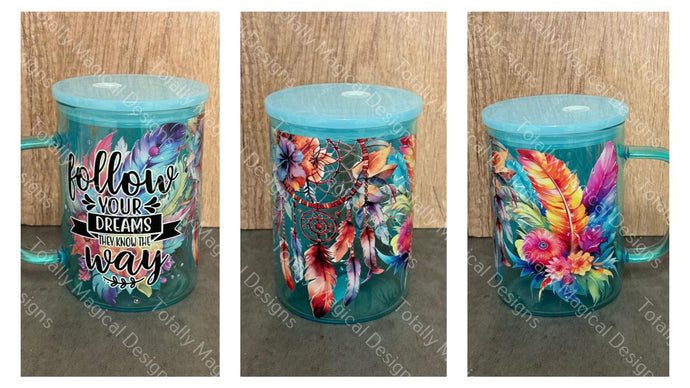 12oz Glass Tumbler with handle