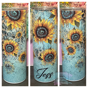 Teal sunflower 20oz Tumbler