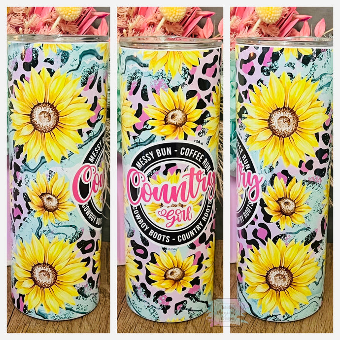 Country girl sunflower 20oz Tumbler