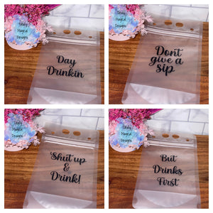 Reusable stand up drink pouches