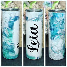 Load image into Gallery viewer, Blue bubbles name 20oz Tumbler