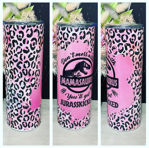 Mamasaurus - pink 20oz tumbler