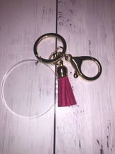 Load image into Gallery viewer, Personalised 5cm Acrylic Keyring with colour tassel