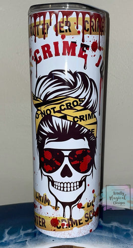 Crime Junkie sublimated tumbler