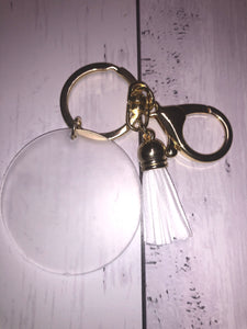 Personalised 5cm Acrylic Keyring with colour tassel