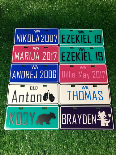 Kids Personalised Number Plates