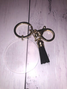 Personalised 5cm Acrylic Keyring with colour tassel