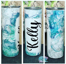 Load image into Gallery viewer, Blue bubbles name 20oz Tumbler