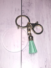 Load image into Gallery viewer, Personalised 5cm Acrylic Keyring with colour tassel