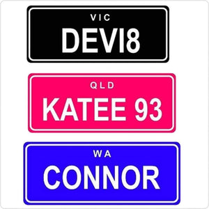 Kids Personalised Number Plates