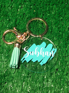 Personalised 5cm Acrylic Keyring with colour tassel