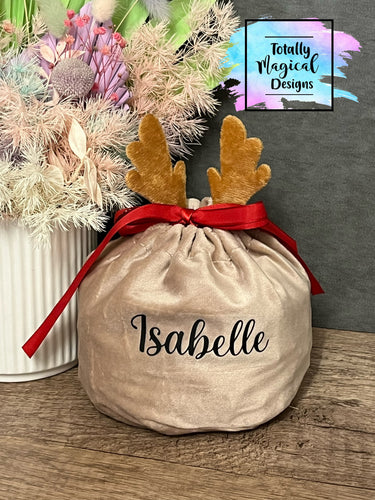 Christmas reindeer velvet bags