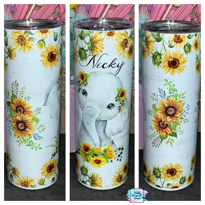 Sunflower Elephant 20oz tumbler