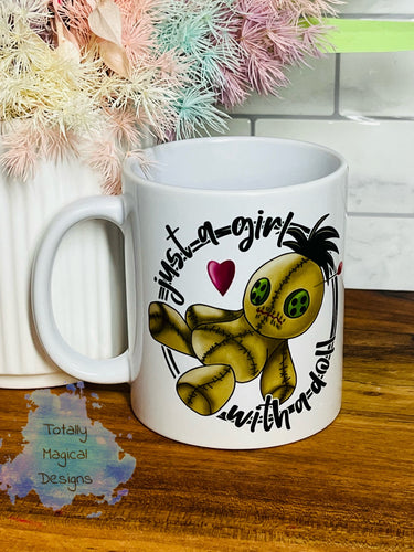 Just a girl with a doll 11oz coffee cup